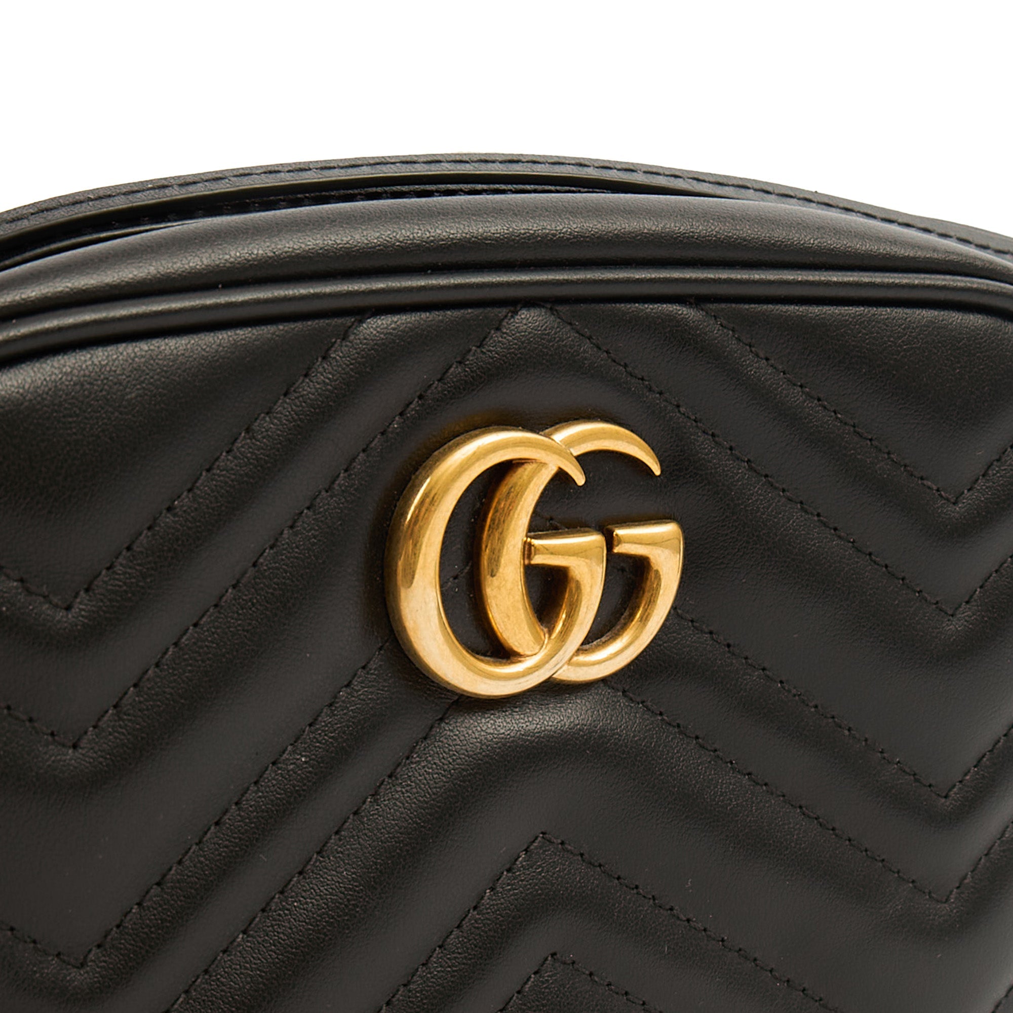 Gucci Cross Body Marmont Shoulder Bag - Mini in Black, Leather — Lifestyle View