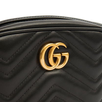 Gucci Cross Body Marmont Shoulder Bag - Mini in Black, Leather — Lifestyle View