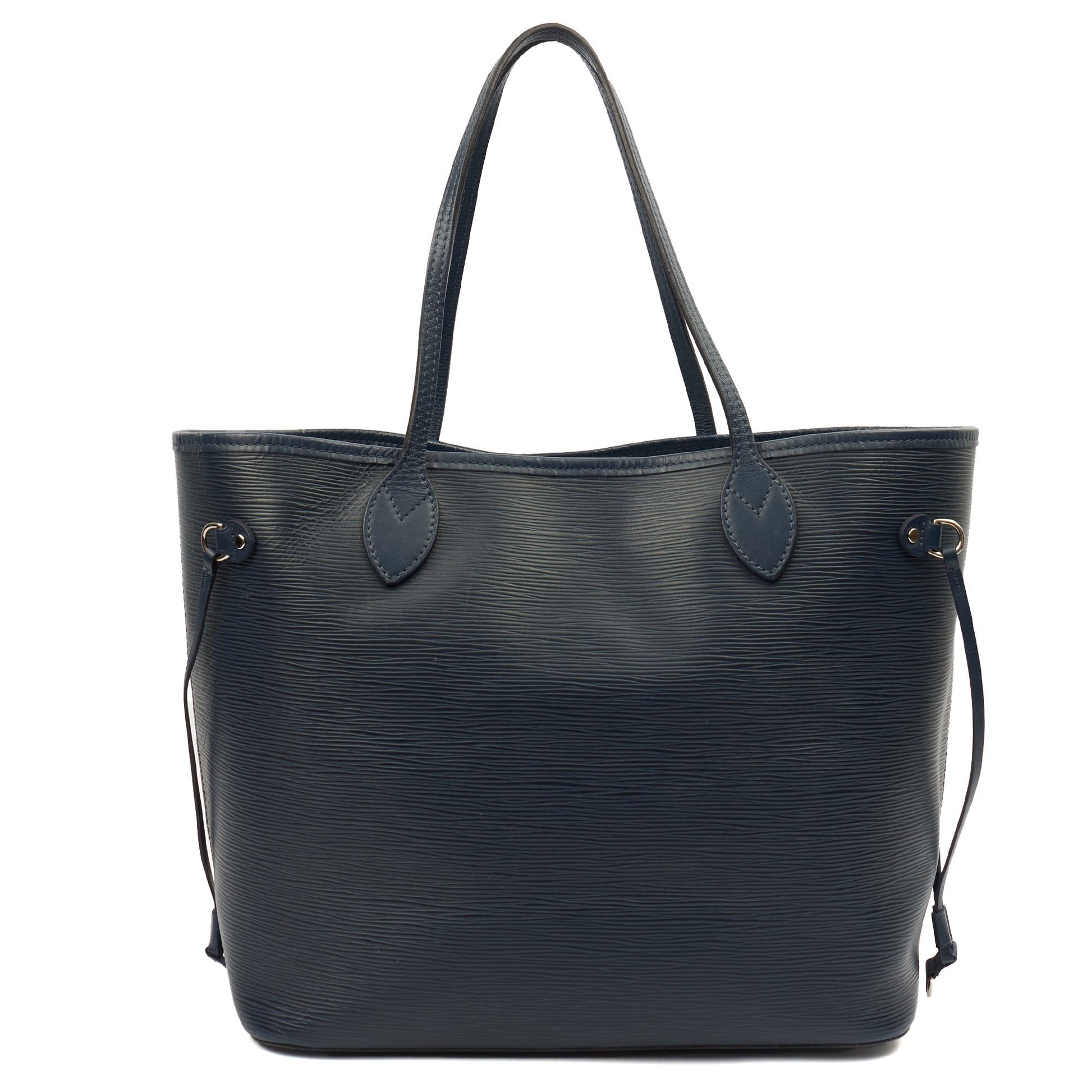 Louis Vuitton Tote Neverfull MM in Blue, Epi Leather — Top View