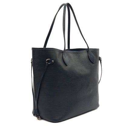 Louis Vuitton Tote Neverfull MM in Blue, Epi Leather — Back View