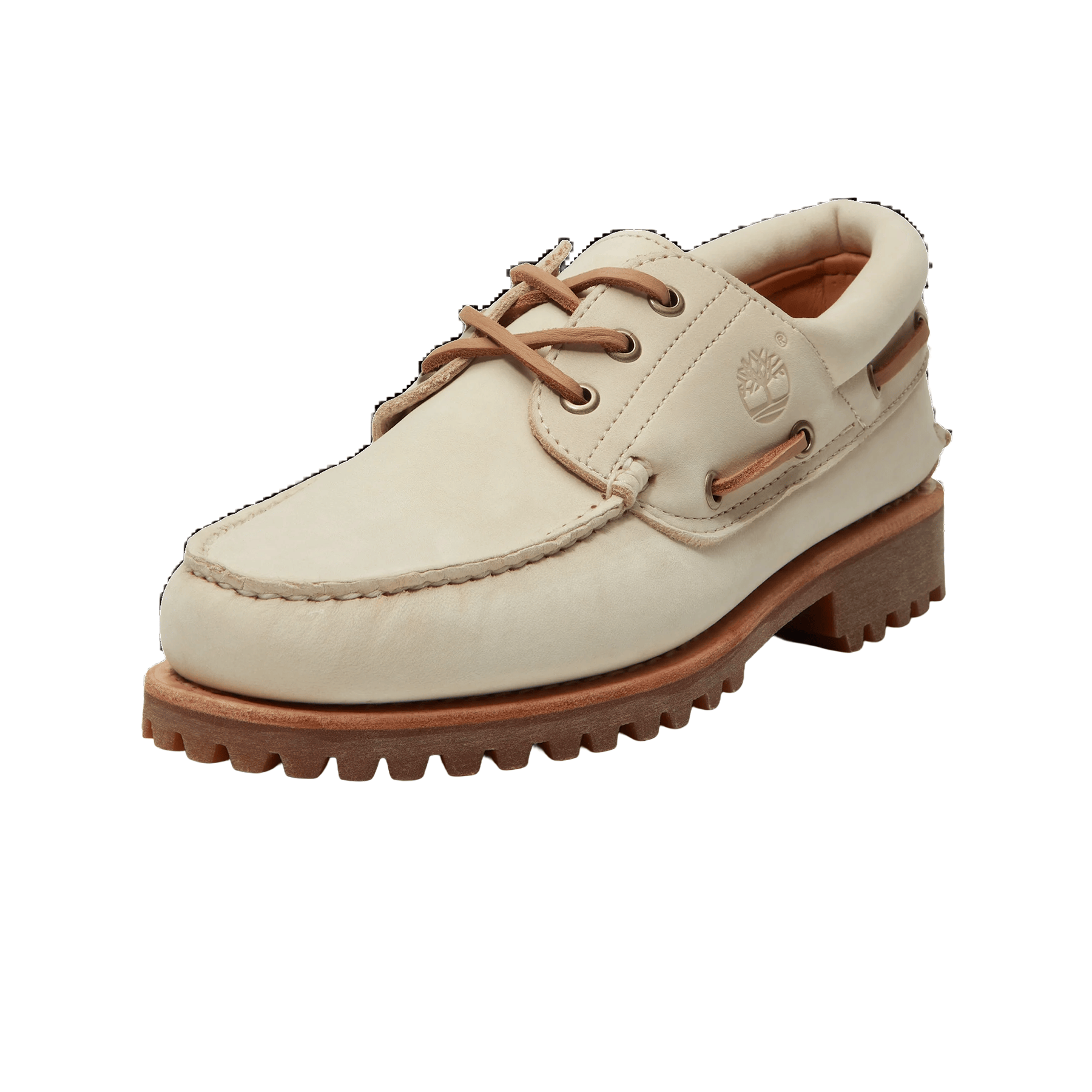 Timberland 3 Eye Lug Boat Shoe 'Light Beige Nubuck' — UK 4.5 | EU 37 1/2 | US 5 — Back View