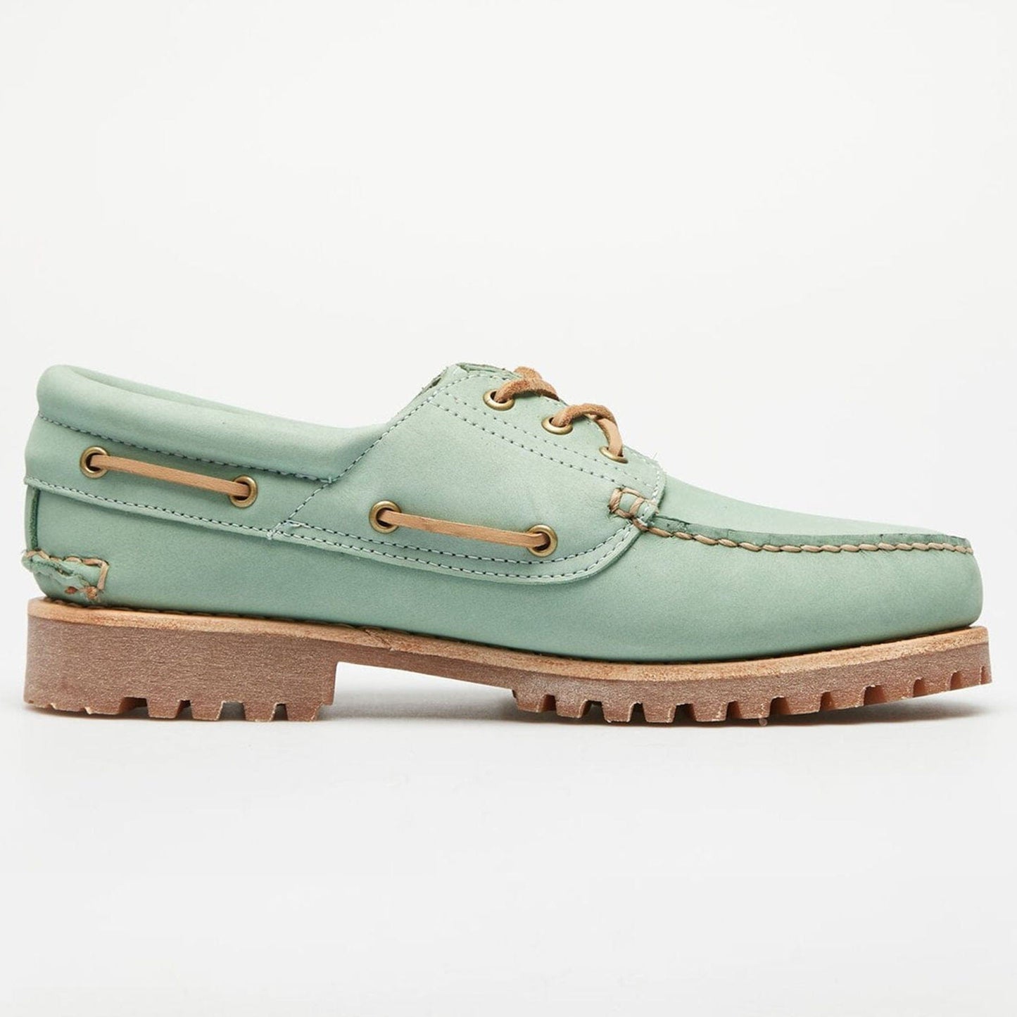 Timberland 3 Eye Lug Boat Shoe 'Medium Green Nubuck' — UK 4.5 | EU 37 1/2 | US 5 — Top View