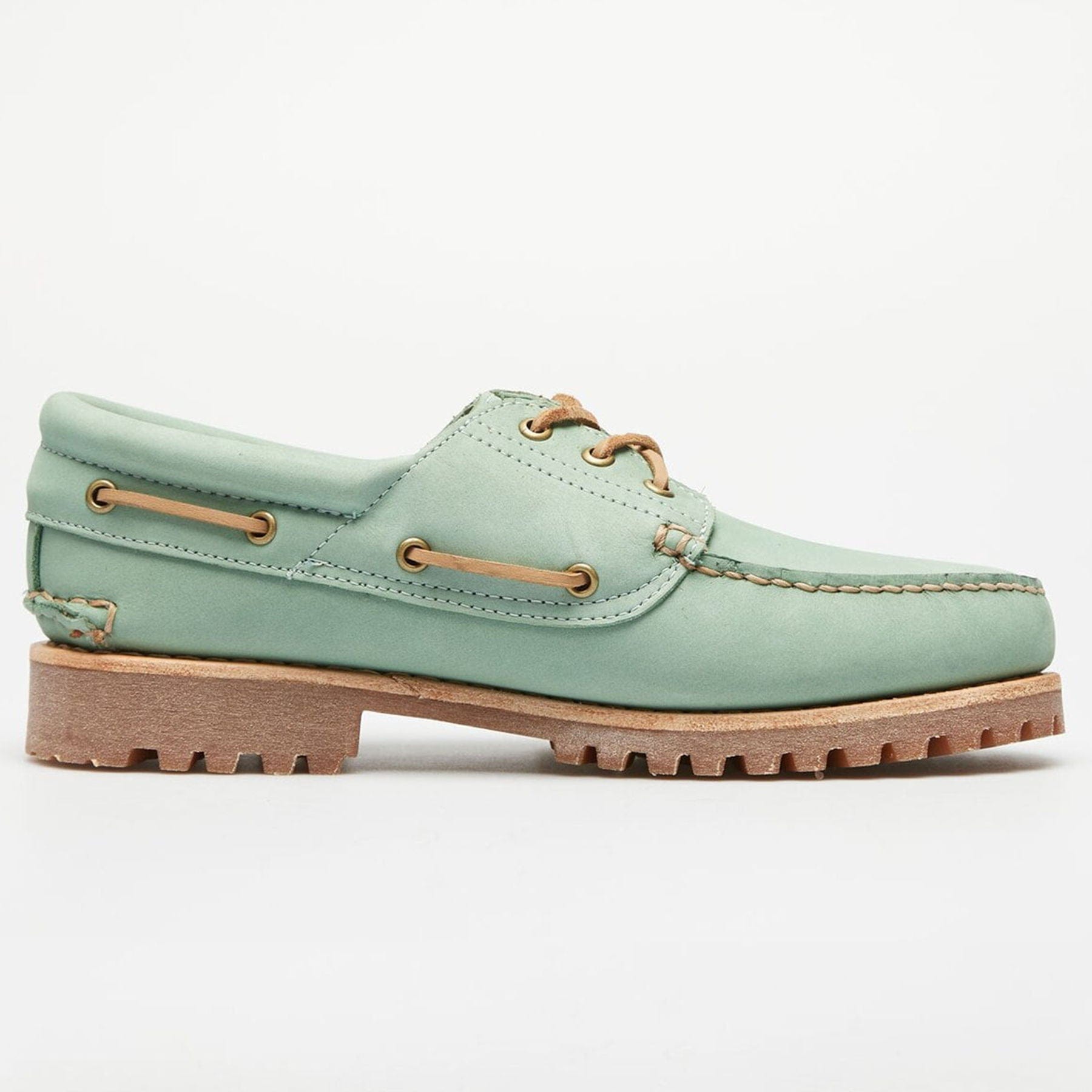 Timberland 3 Eye Lug Boat Shoe 'Medium Green Nubuck' — UK 4.5 | EU 37 1/2 | US 5 — Top View