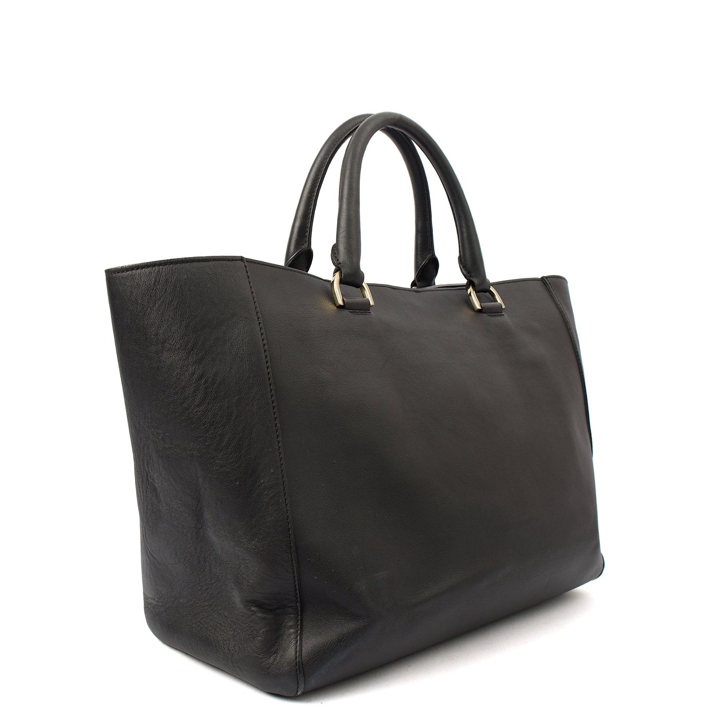 Mulberry Tote Willow - Large in Black, Calfskin Leather — Back View