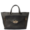 Mulberry Tote Willow - Large in Black, Calfskin Leather — Front View