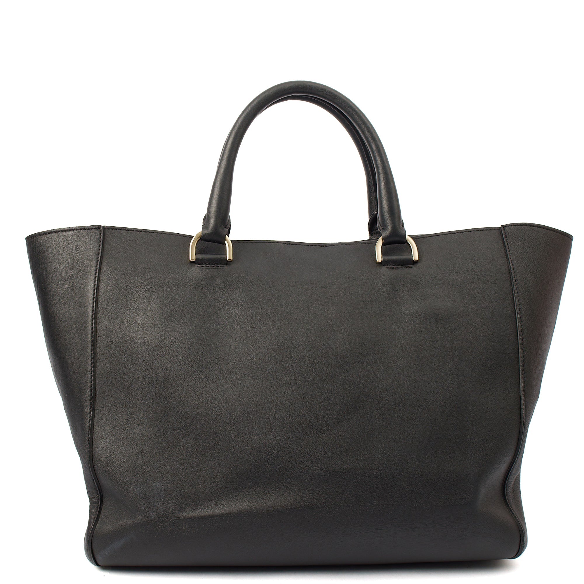 Mulberry Tote Willow - Large in Black, Calfskin Leather — Top View