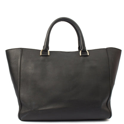 Mulberry Tote Willow - Large in Black, Calfskin Leather — Top View