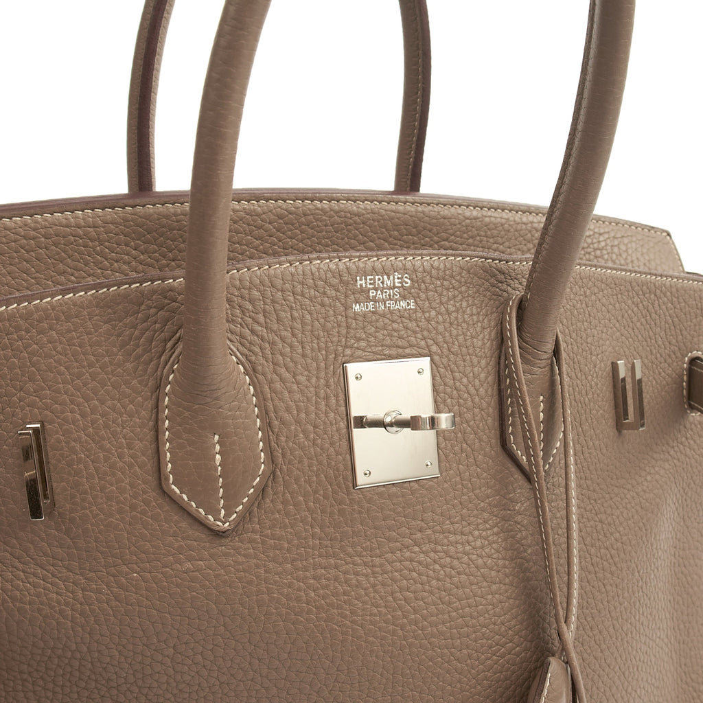 Hermes Tote Birkin 35 in Etoupe, Togo Leather — Alternate View 32