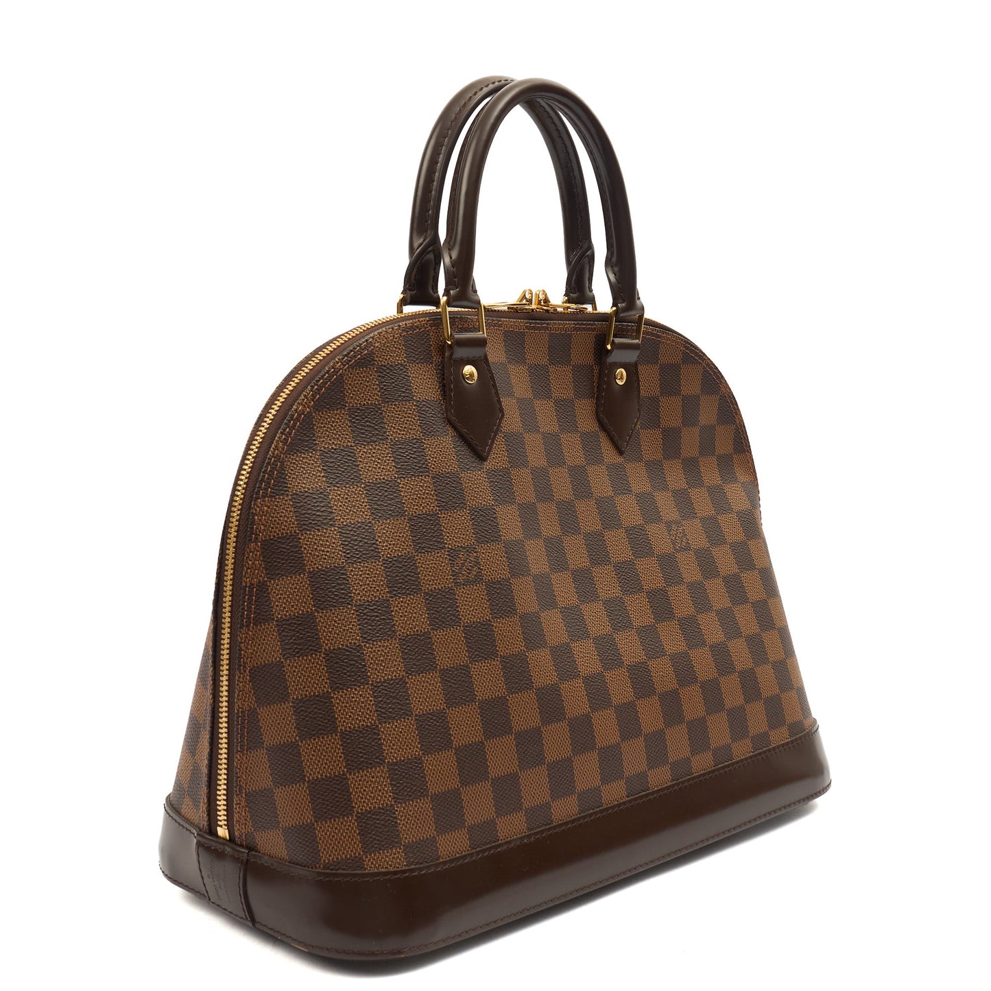 Louis Vuitton Top Handle Alma PM in Damier, Canvas — Back View