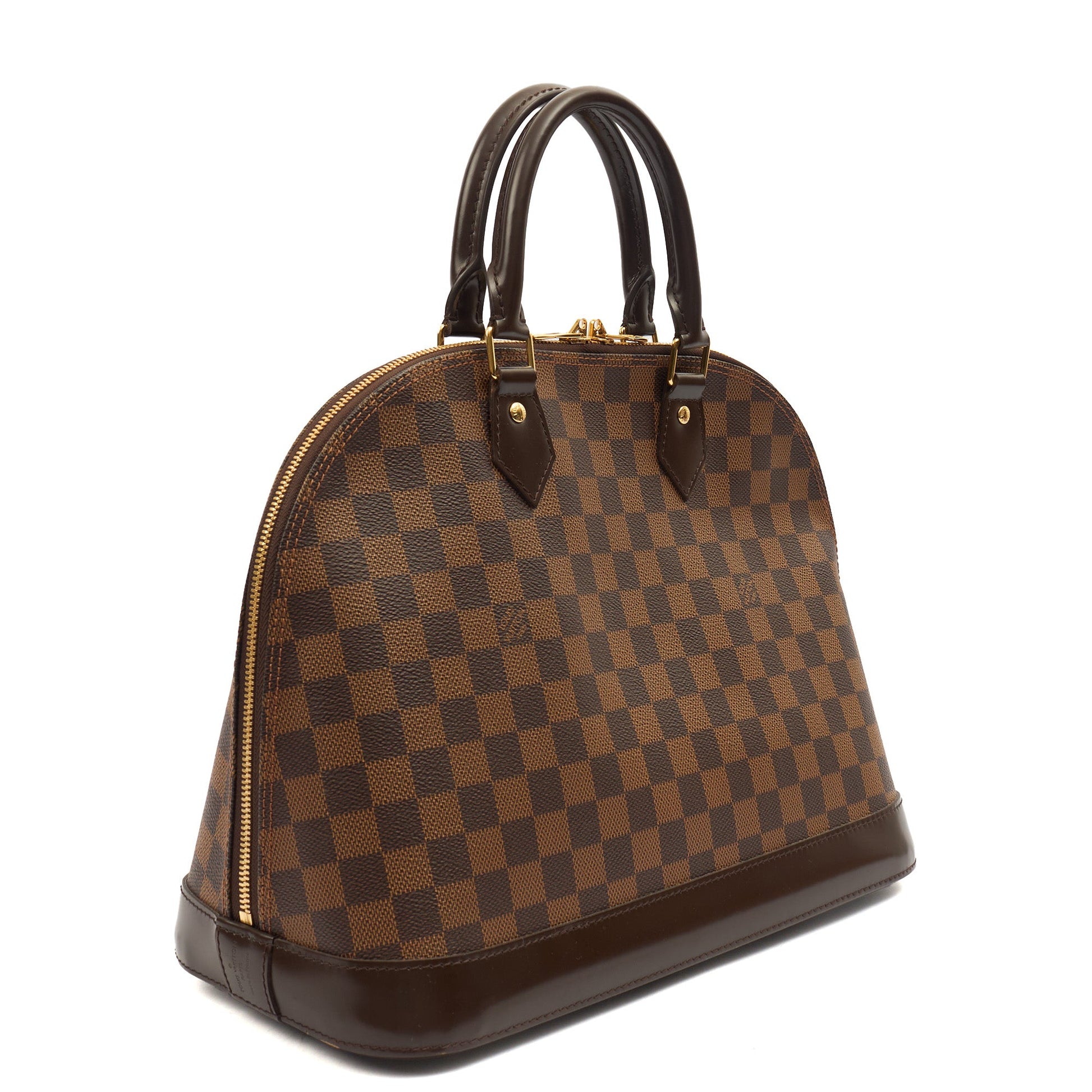 Louis Vuitton Top Handle Alma PM in Damier, Canvas — Back View