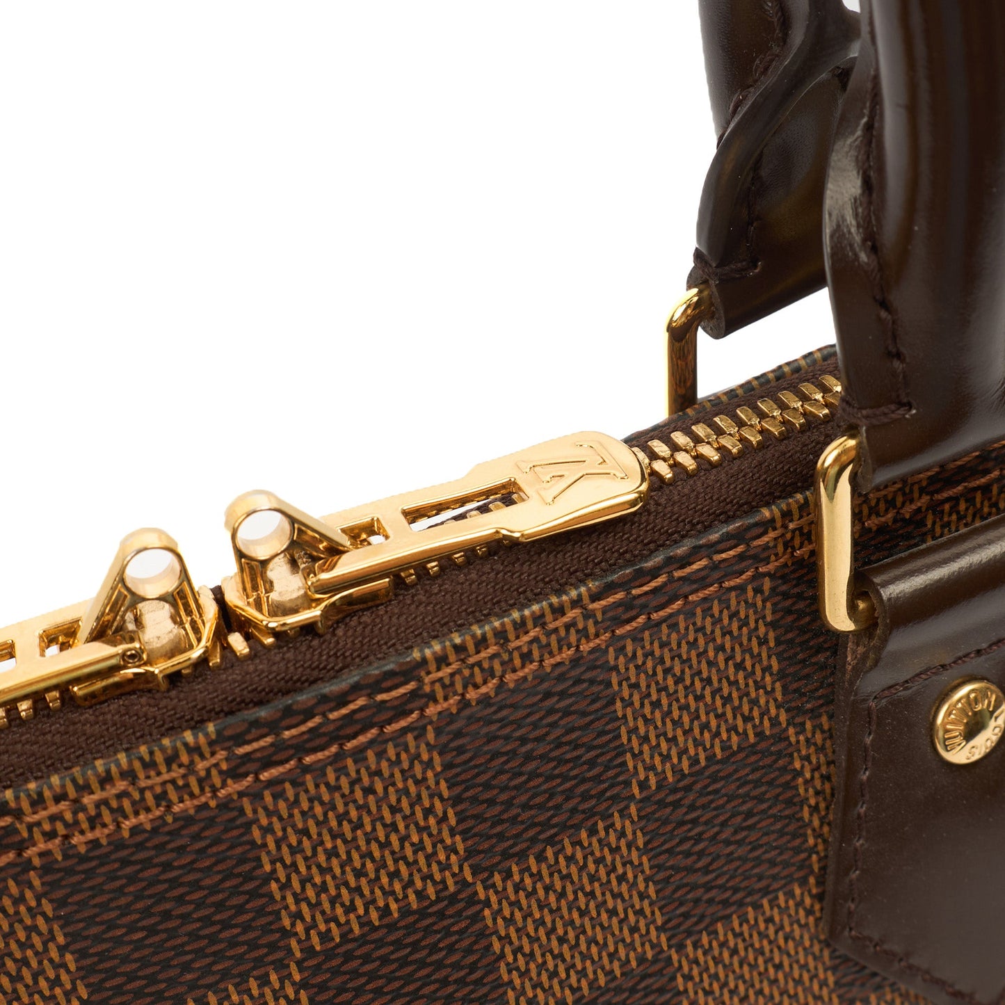 Louis Vuitton Top Handle Alma PM in Damier, Canvas — Side View