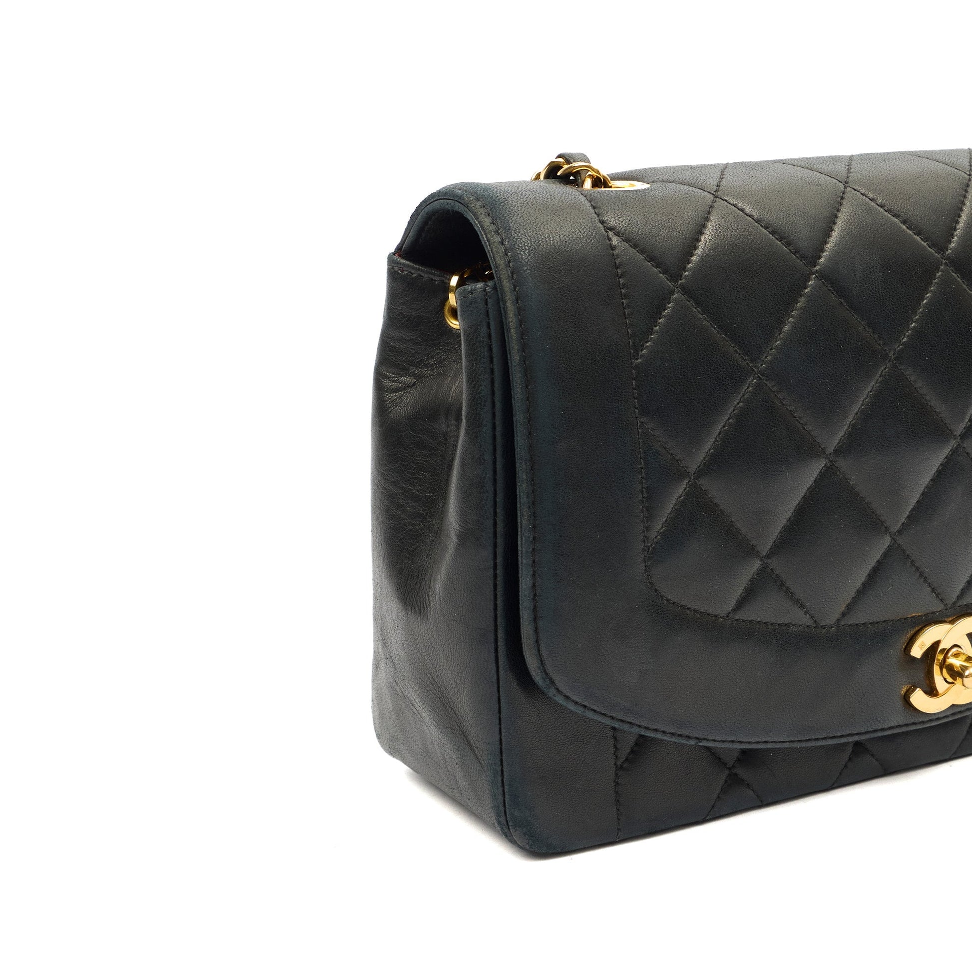 Chanel Cross Body Diana - Medium in Black, Lambskin Leather — Alternate View 25