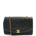 Chanel Cross Body Diana - Medium in Black, Lambskin Leather — Front View