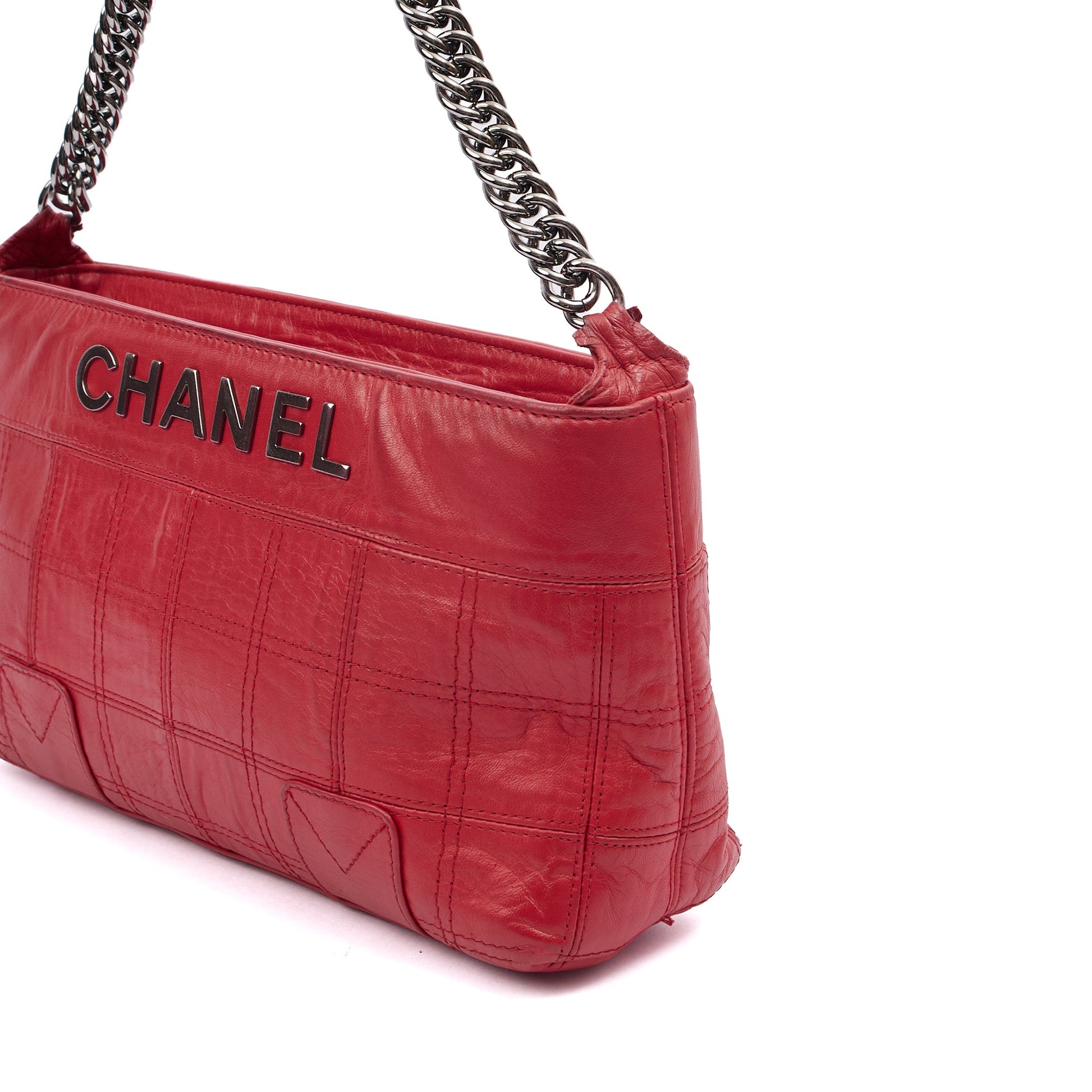 Chanel Shoulder Bag in Red, Calfskin Leather — Lifestyle View