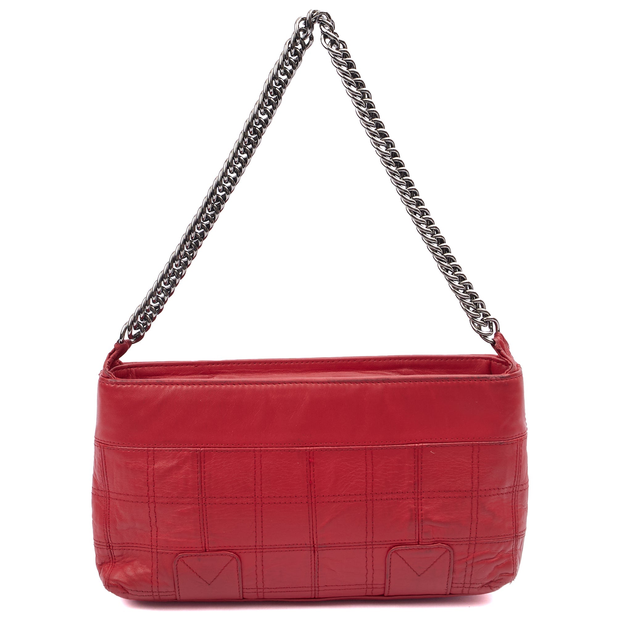Chanel Shoulder Bag in Red, Calfskin Leather — Alternate View 12