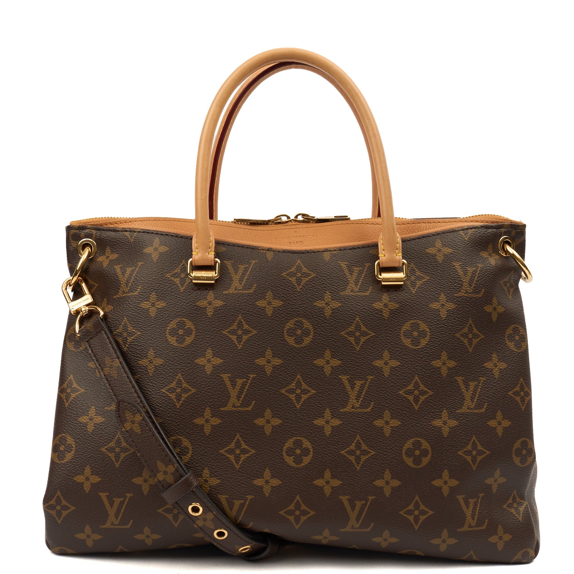 Louis Vuitton Tote Pallas MM in Monogram, Canvas — Front View