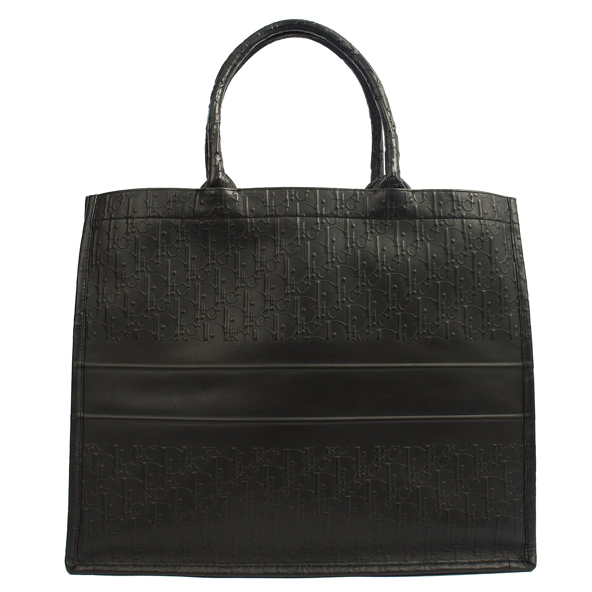 Christian Dior Tote Book Tote - Large in Black, Leather — Back View
