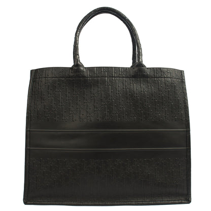 Christian Dior Tote Book Tote - Large in Black, Leather — Back View