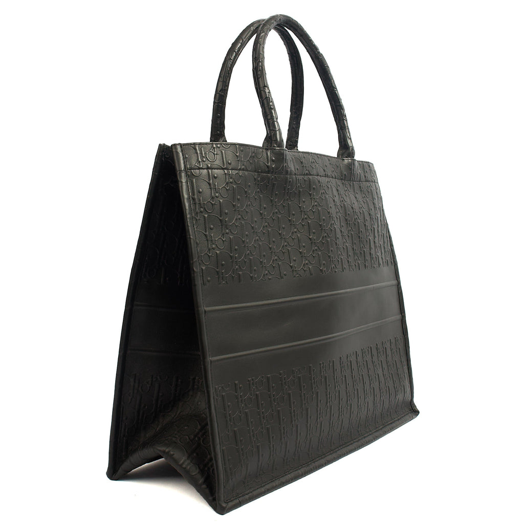 Christian Dior Tote Book Tote - Large in Black, Leather — Side View