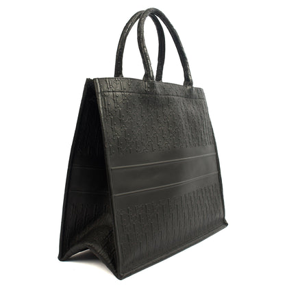 Christian Dior Tote Book Tote - Large in Black, Leather — Side View