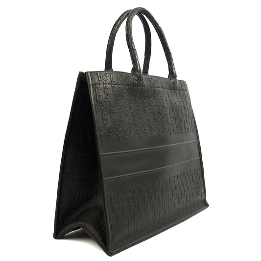 Christian Dior Tote Book Tote - Large in Black, Leather — Side View