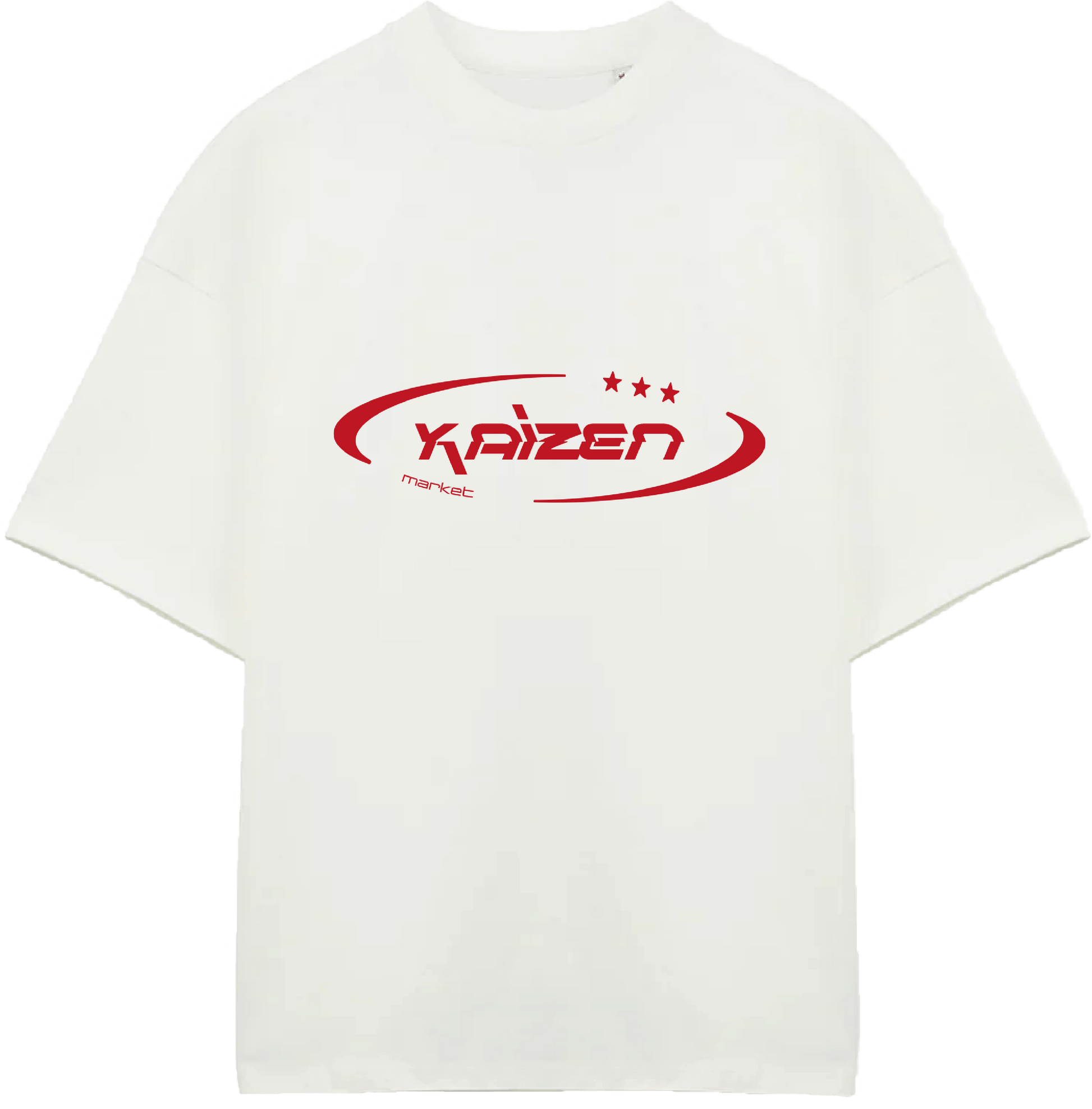 KAIZEN MARKET HI JACKER TEE WHITE — SMALL — Detail View