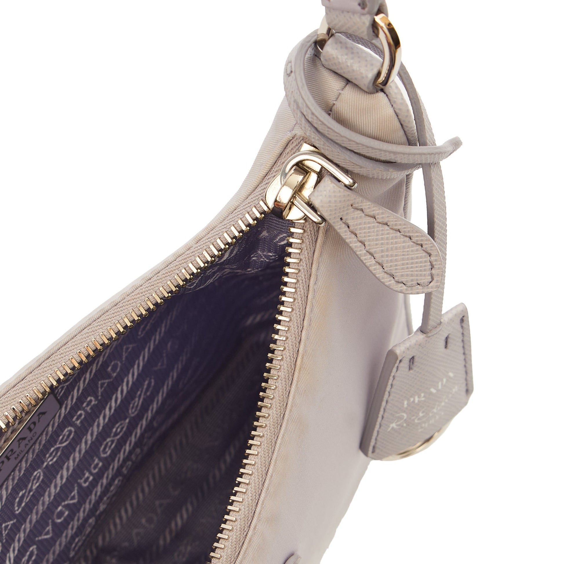 Prada Mini Bag Re-Edition 2005 Re-Nylon Bag in Purple, Nylon — Detail View