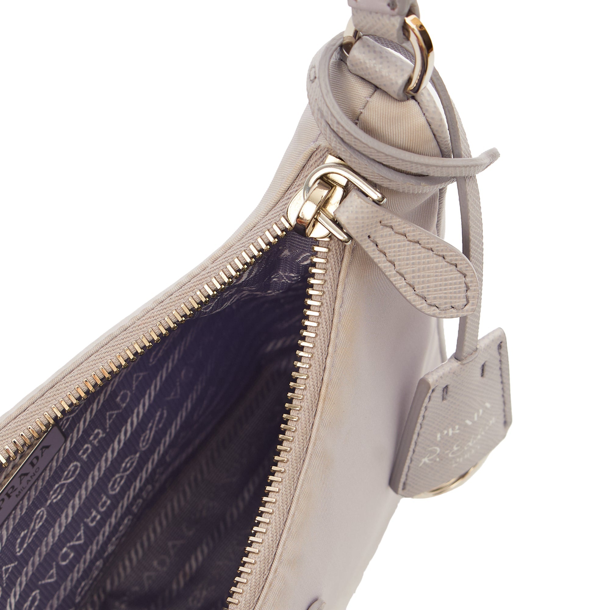 Prada Mini Bag Re-Edition 2005 Re-Nylon Bag in Purple, Nylon — Detail View