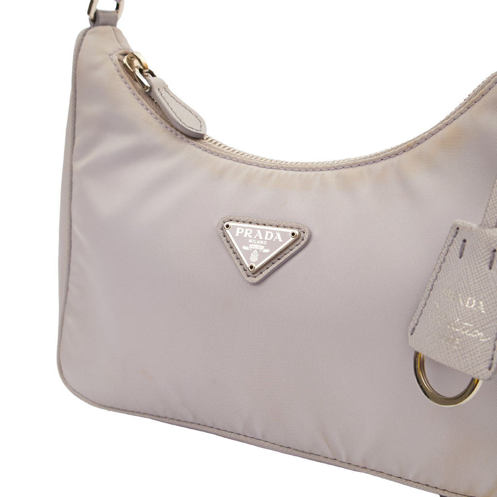 Prada Mini Bag Re-Edition 2005 Re-Nylon Bag in Purple, Nylon — Lifestyle View