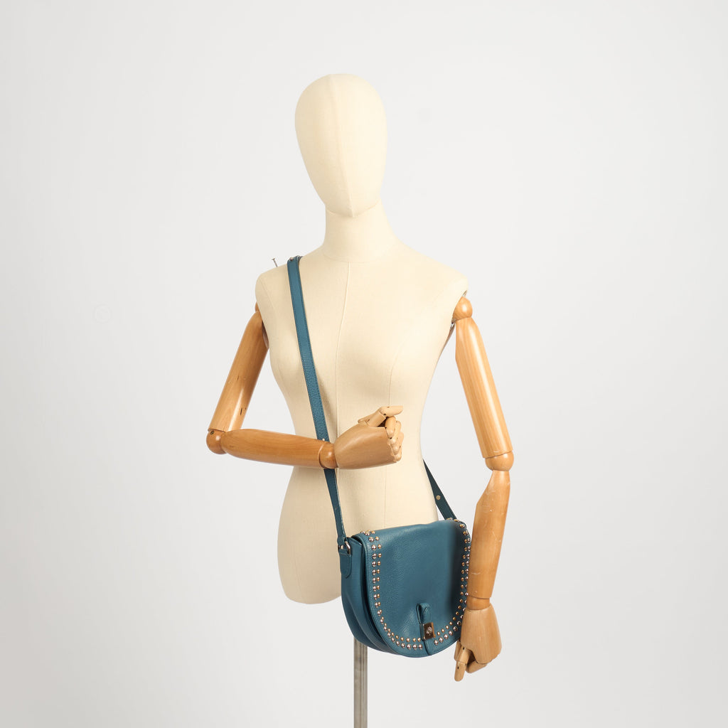 Mulberry Cross Body Tessie Satchel in Steel Blue, Leather — Side View
