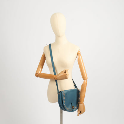 Mulberry Cross Body Tessie Satchel in Steel Blue, Leather — Side View