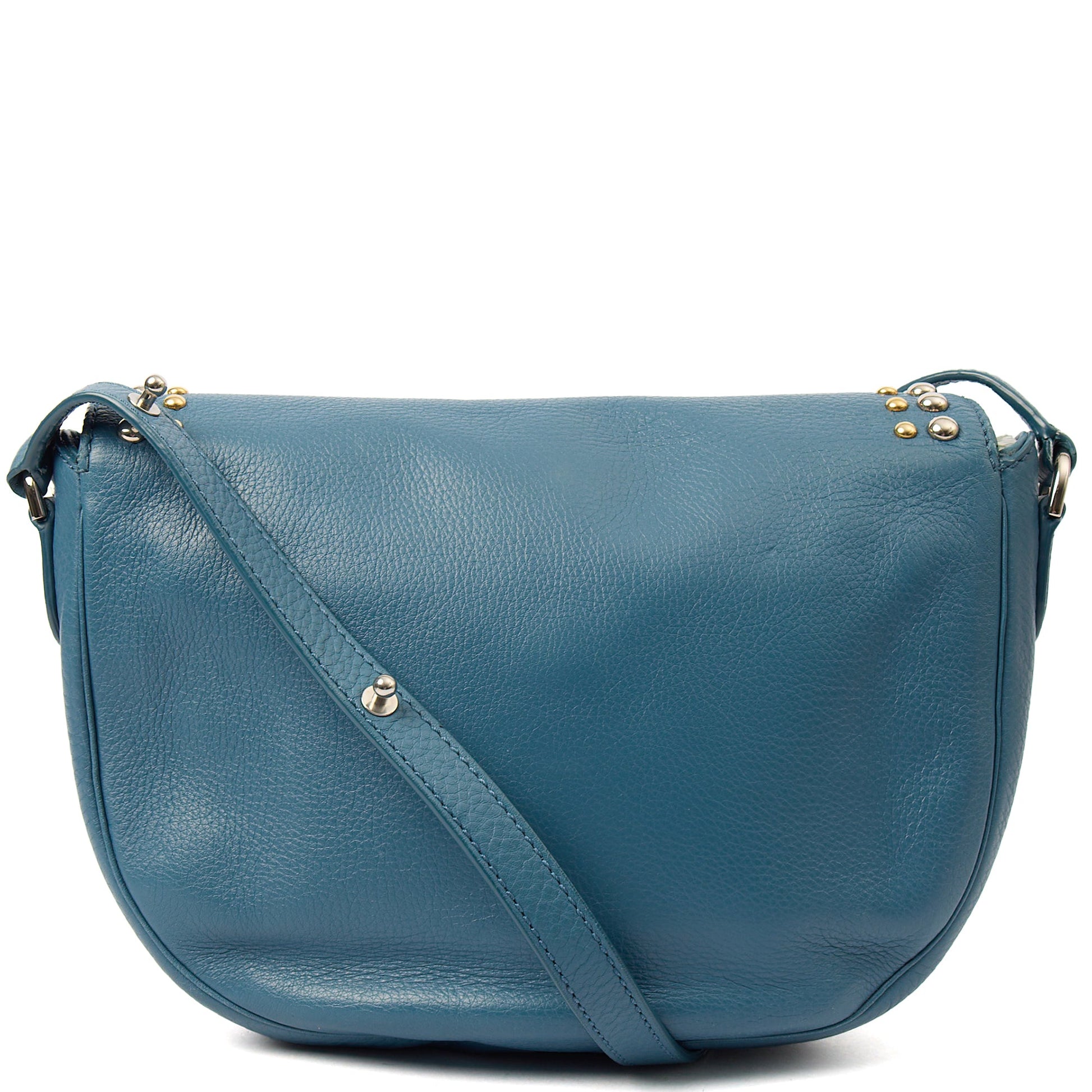 Mulberry Cross Body Tessie Satchel in Steel Blue, Leather — Top View