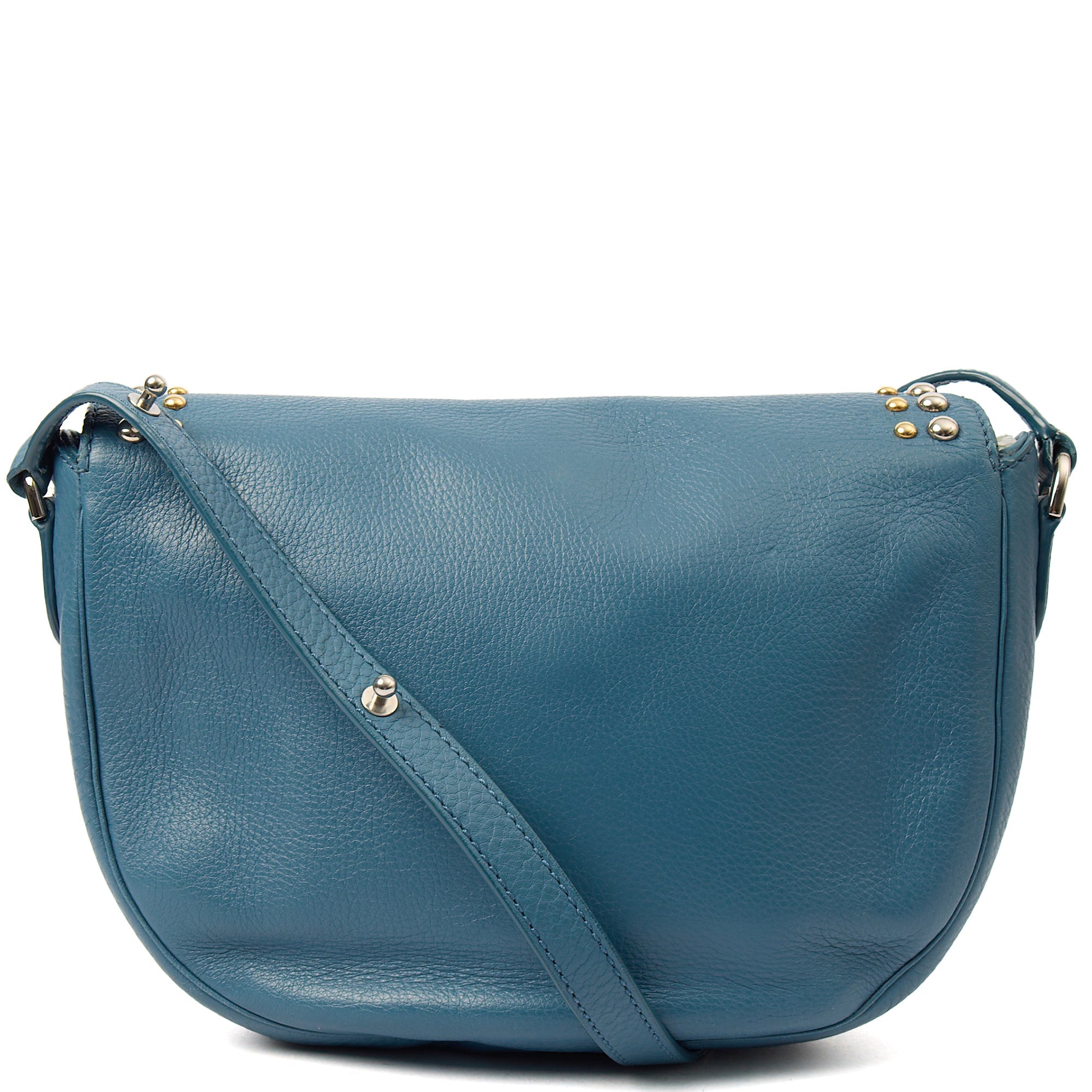 Mulberry Cross Body Tessie Satchel in Steel Blue, Leather — Top View
