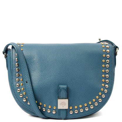 Mulberry Cross Body Tessie Satchel in Steel Blue, Leather — Front View