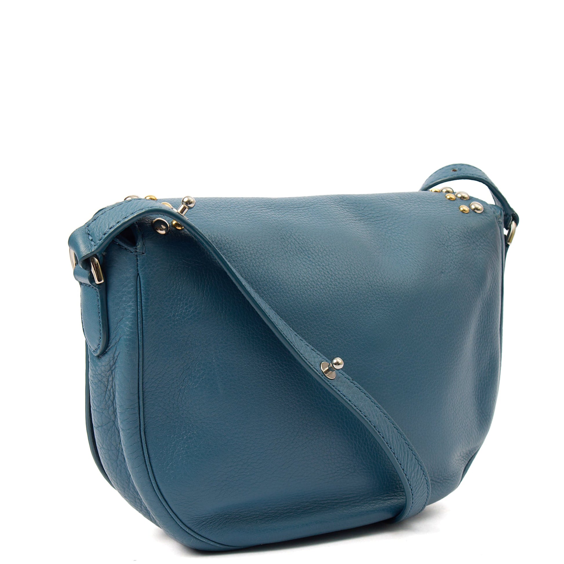 Mulberry Cross Body Tessie Satchel in Steel Blue, Leather — Back View