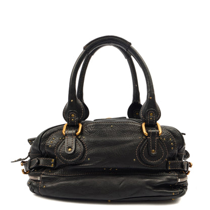 Chloe Shoulder Bag Paddington in Black, Leather — Back View