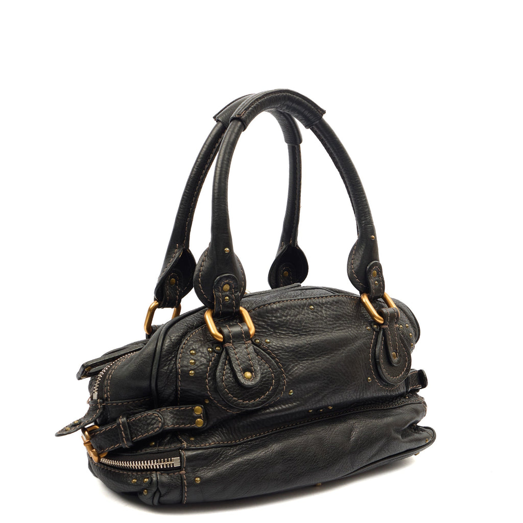 Chloe Shoulder Bag Paddington in Black, Leather — Side View