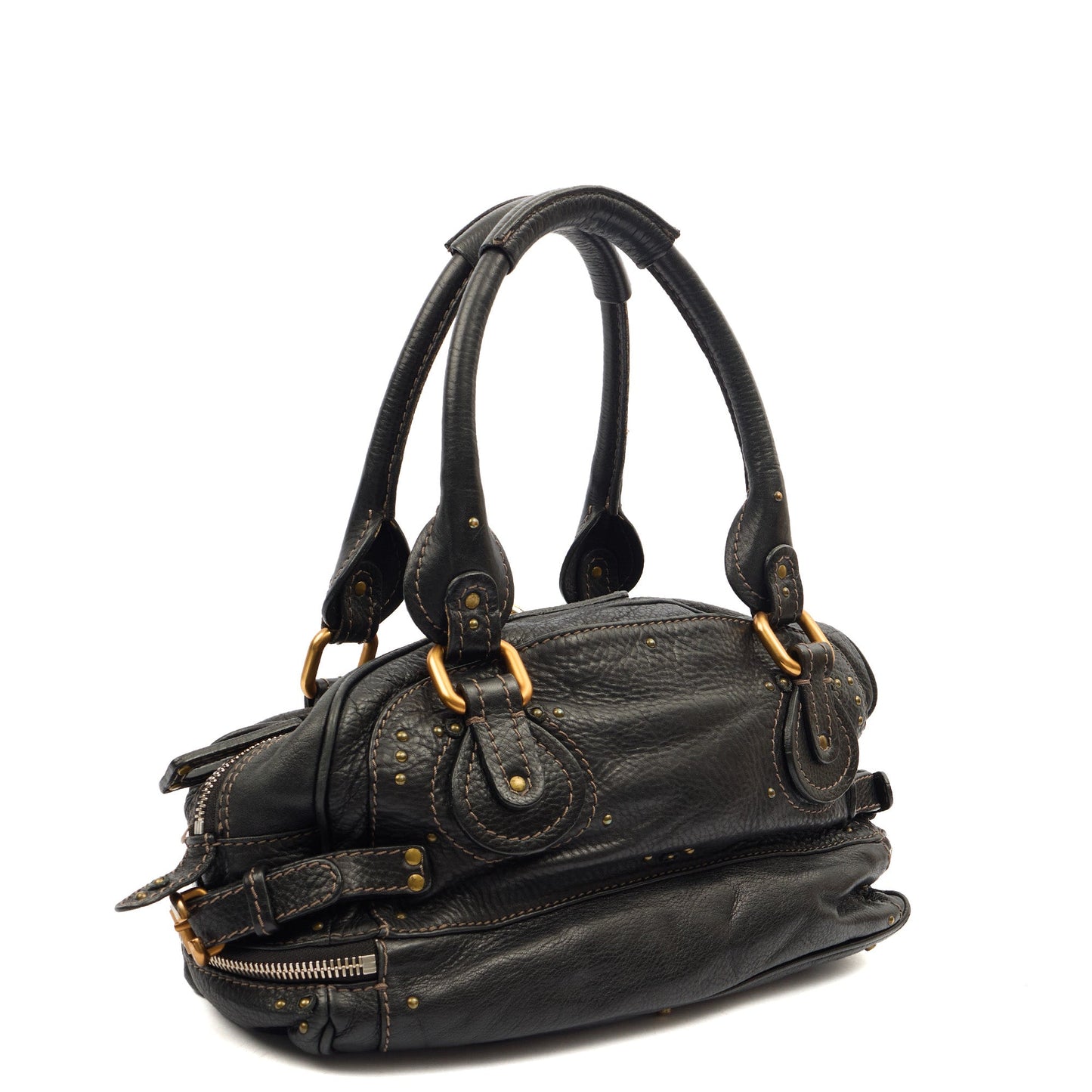 Chloe Shoulder Bag Paddington in Black, Leather — Side View