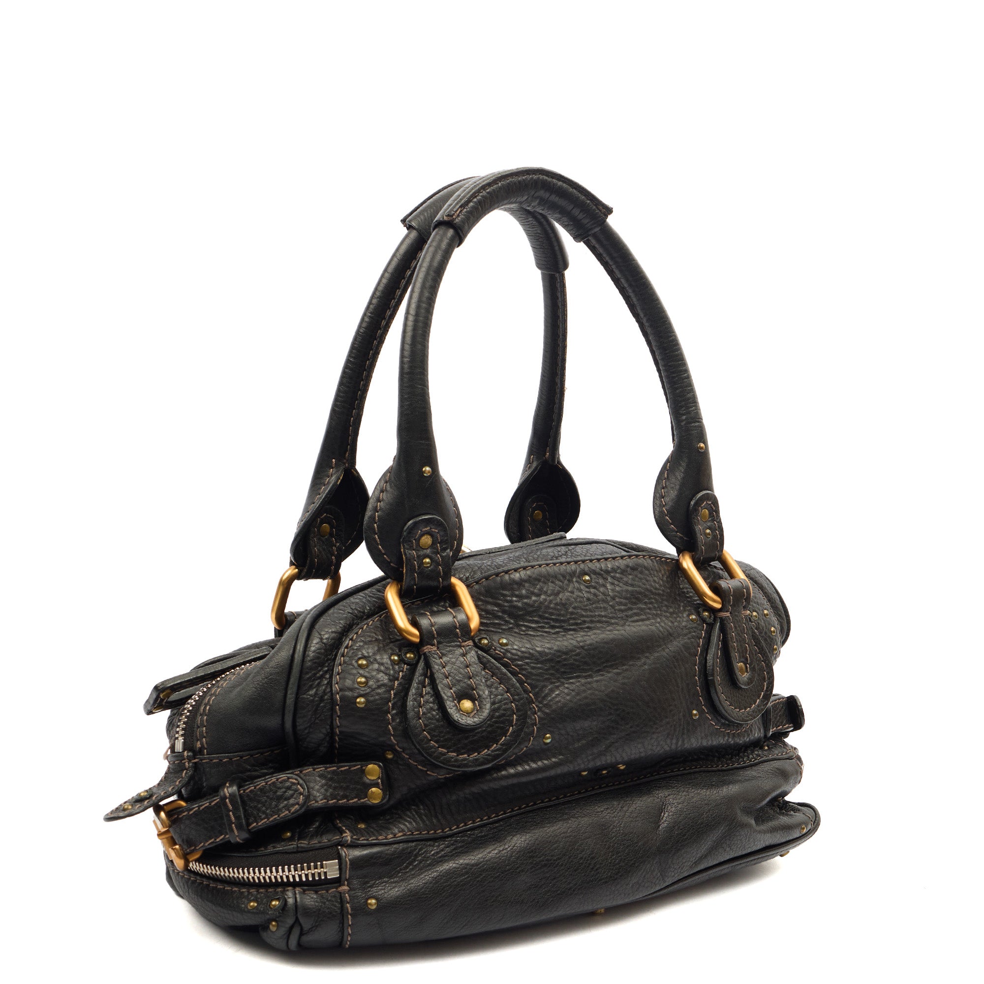 Chloe Shoulder Bag Paddington in Black, Leather — Side View
