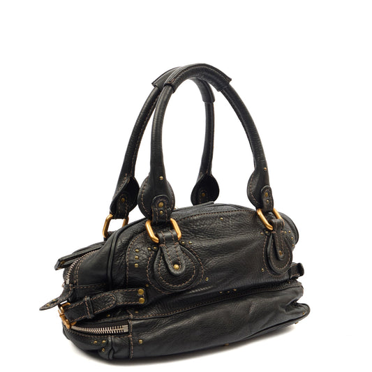 Chloe Shoulder Bag Paddington in Black, Leather — Side View