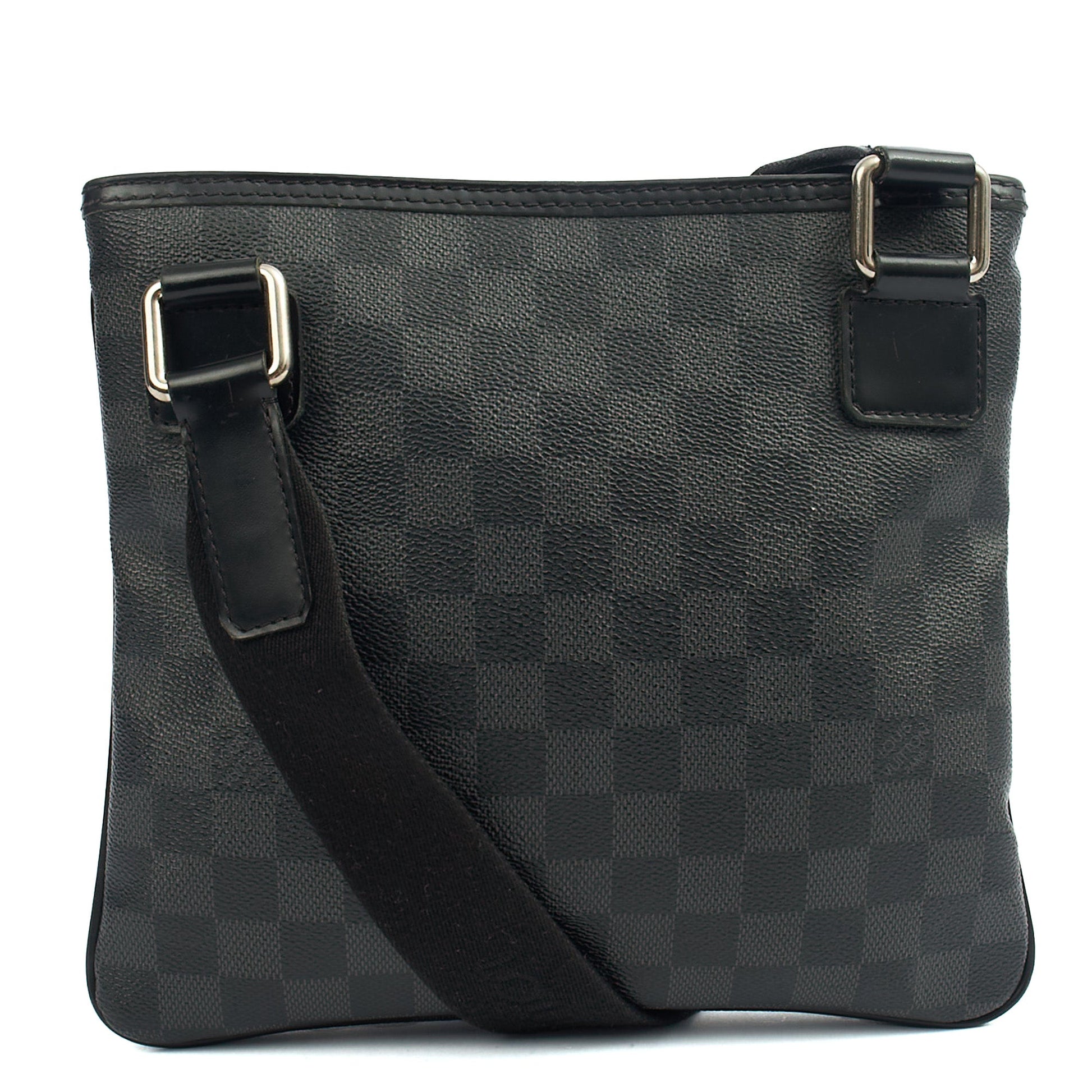 Louis Vuitton Cross Body Messenger in Damier Graphite, Canvas — Back View