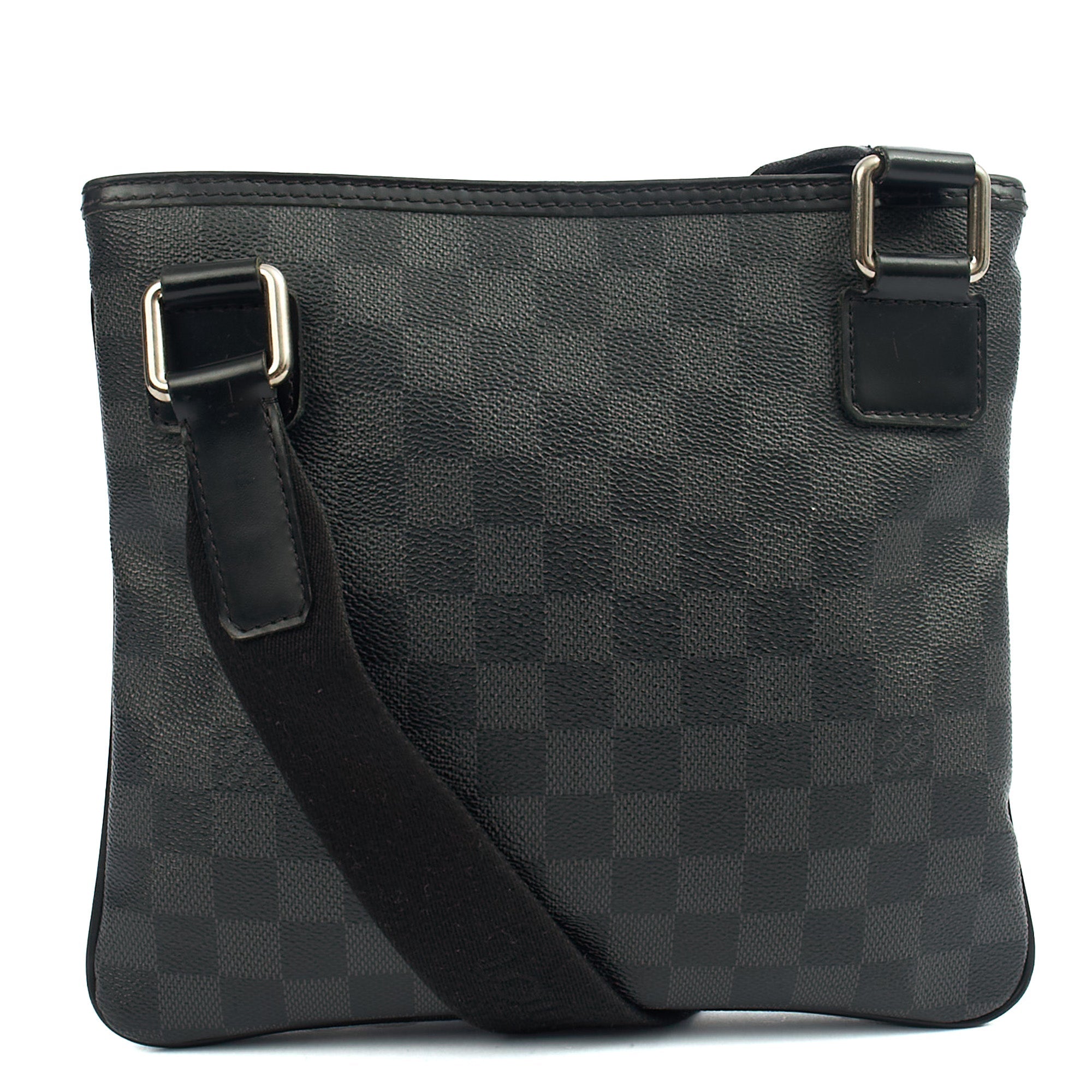 Louis Vuitton Cross Body Messenger in Damier Graphite, Canvas — Back View