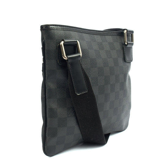 Louis Vuitton Cross Body Messenger in Damier Graphite, Canvas — Side View