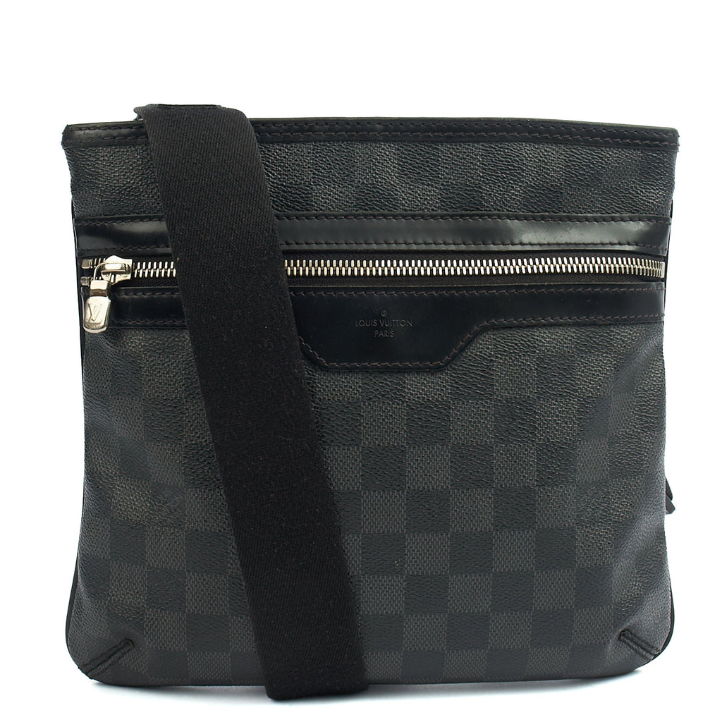 Louis Vuitton Cross Body Messenger in Damier Graphite, Canvas — Front View