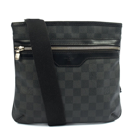 Louis Vuitton Cross Body Messenger in Damier Graphite, Canvas — Front View
