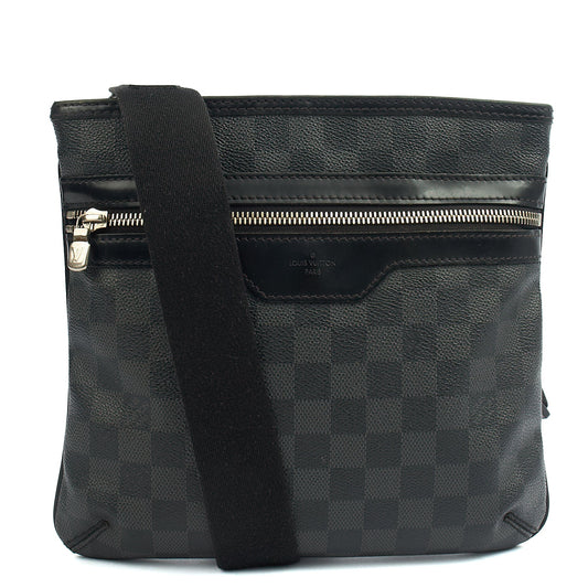 Louis Vuitton Cross Body Messenger in Damier Graphite, Canvas — Front View