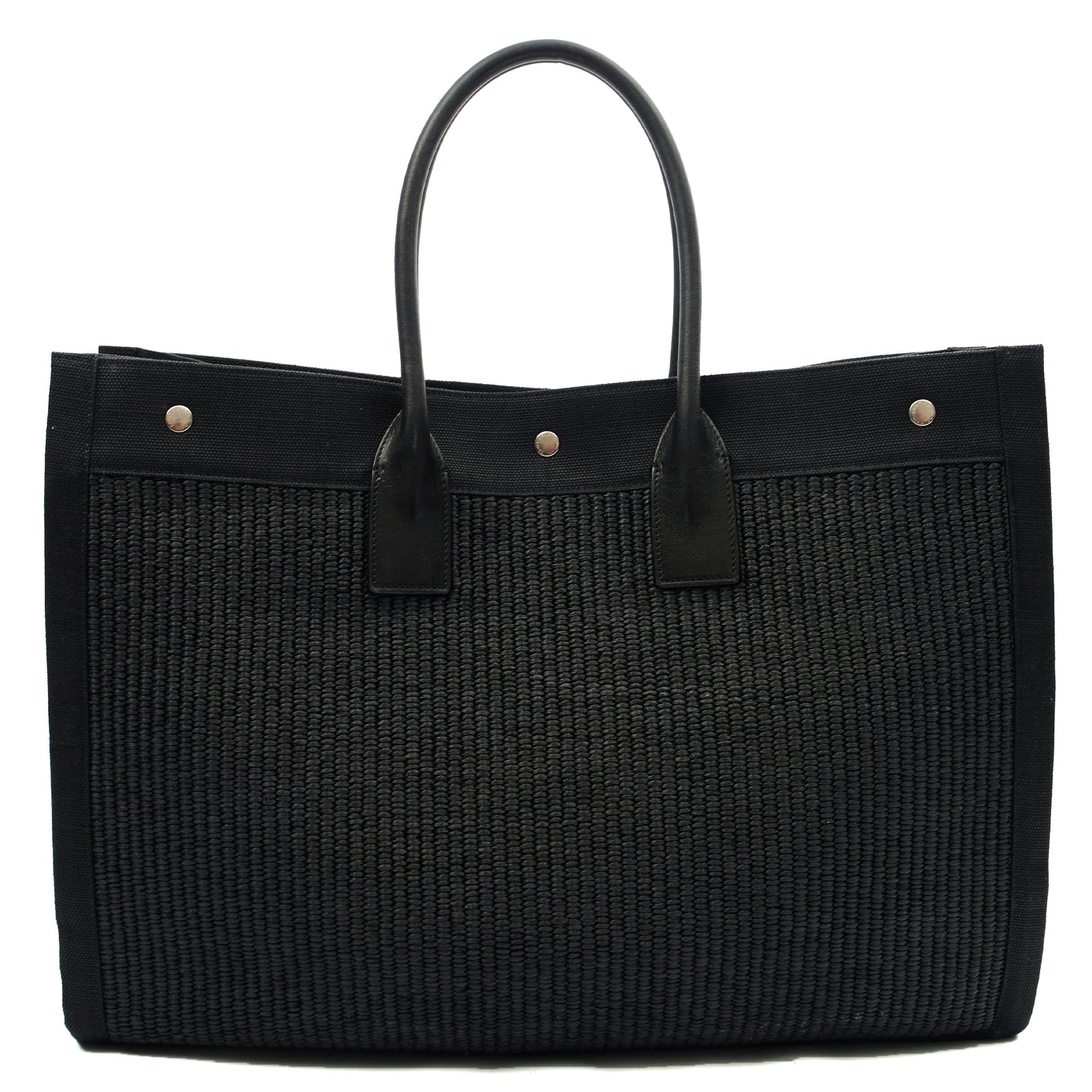 Saint Laurent Tote Rive Gauche Tote in Black, Fabric — Alternate View 9