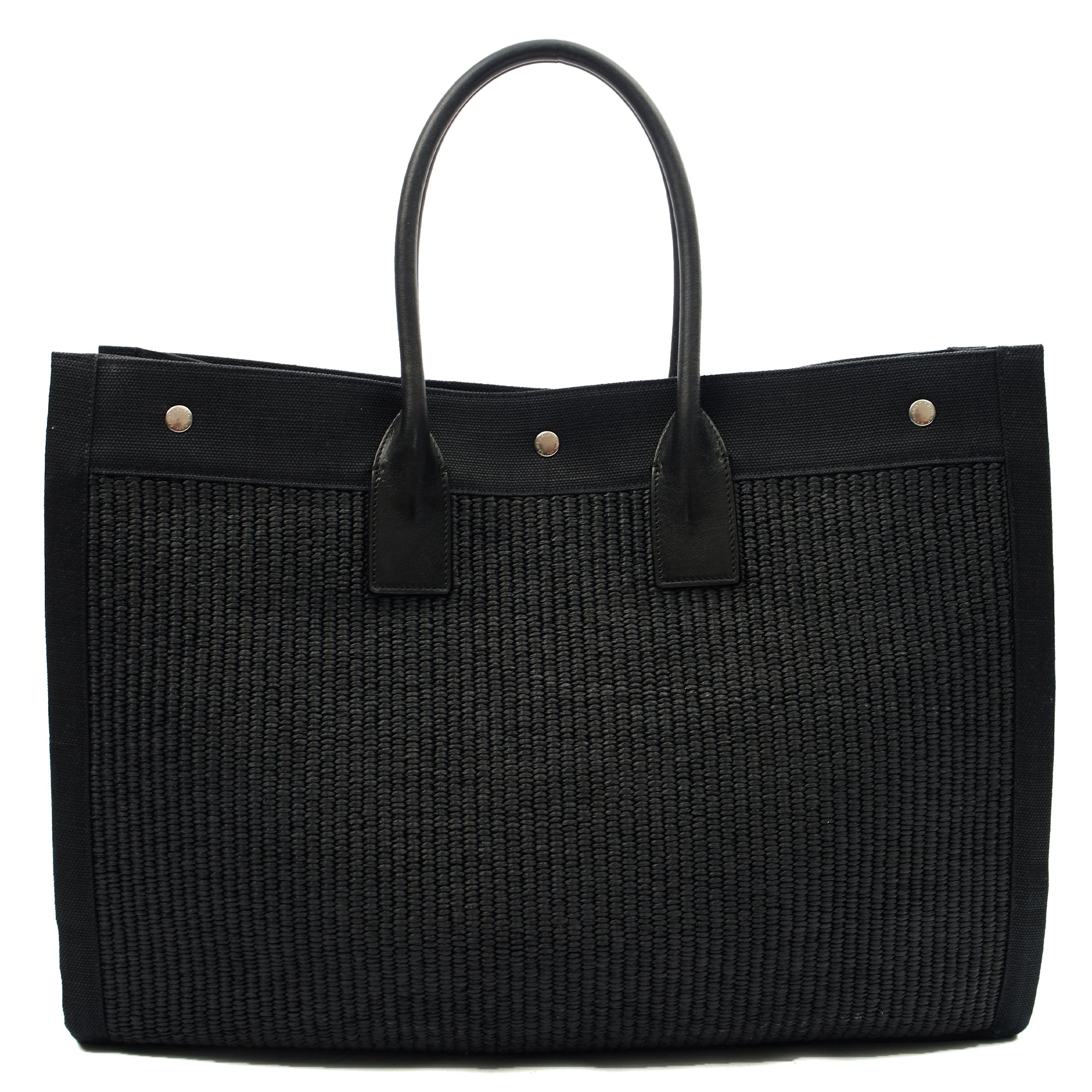 Saint Laurent Tote Rive Gauche Tote in Black, Fabric — Alternate View 9