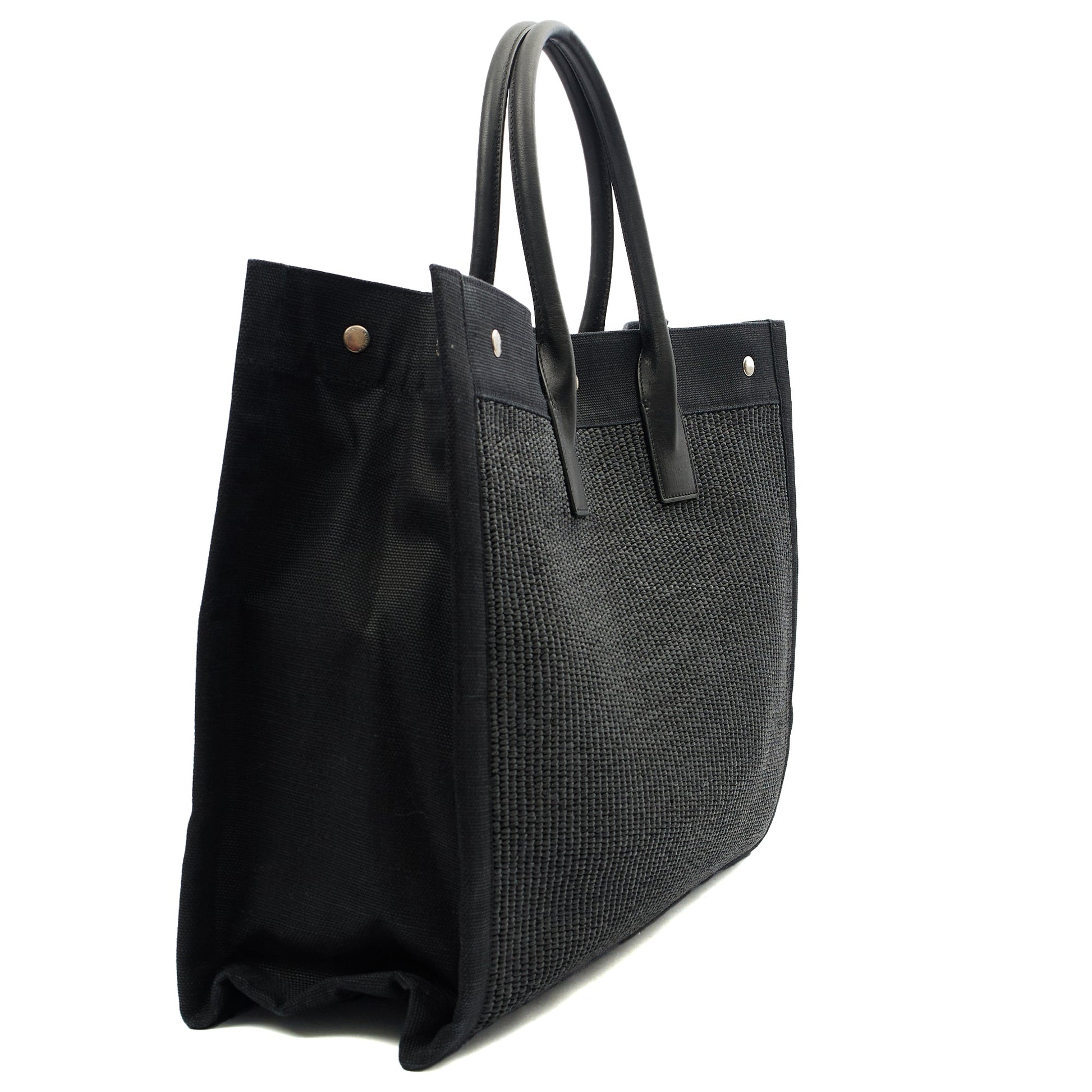 Saint Laurent Tote Rive Gauche Tote in Black, Fabric — Alternate View 8