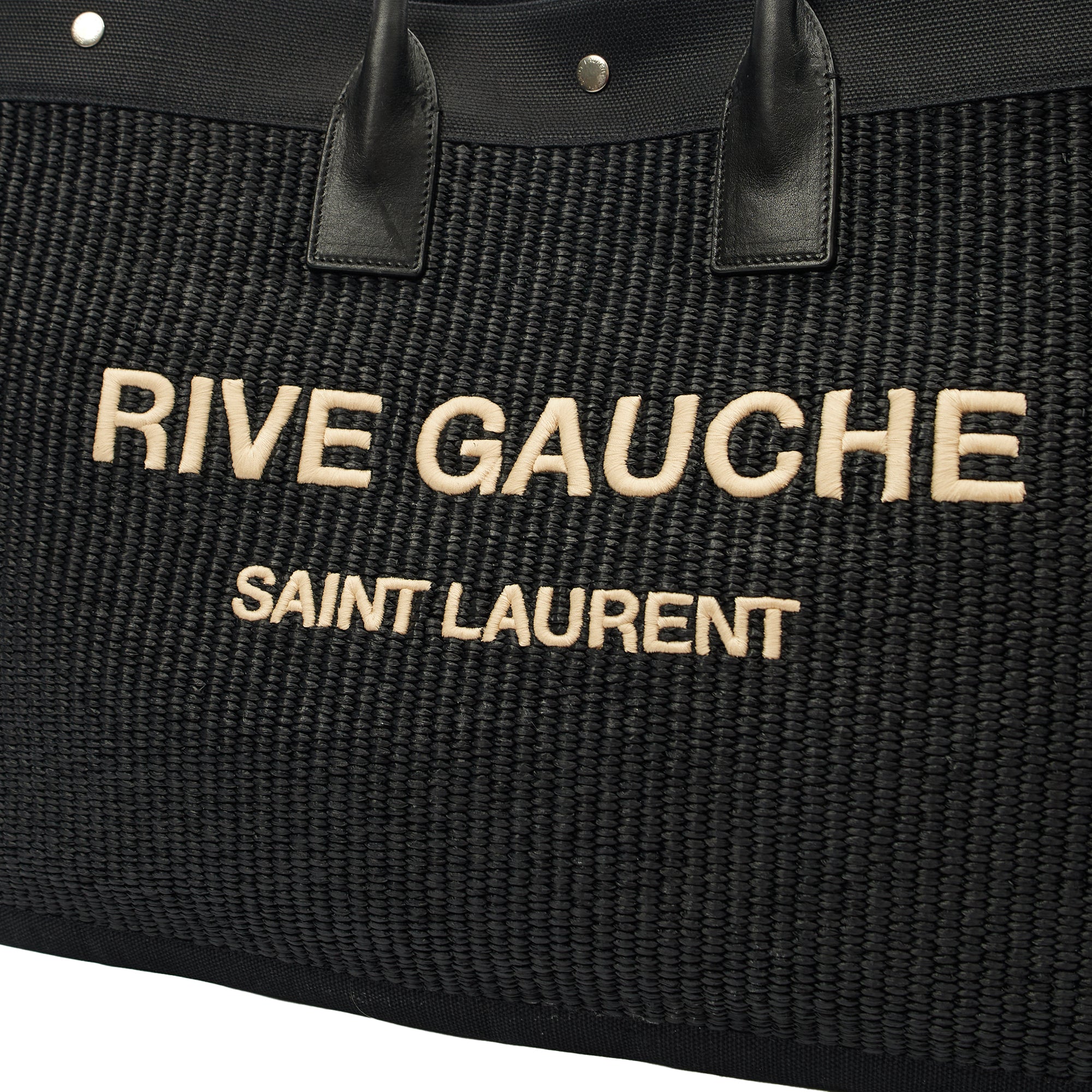 Saint Laurent Tote Rive Gauche Tote in Black, Fabric — Alternate View 12